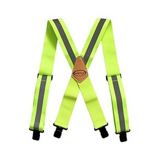 Reflective Safety Suspenders Work Suspenders with Hi X BACK Reflective Lime