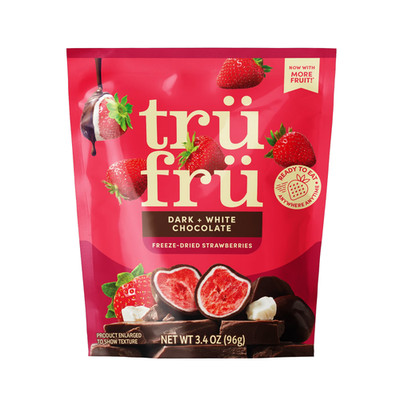 Tru Fru Freeze Dried Strawberries in Dark White Chocolate, 3.4oz - FREE SHIPPING