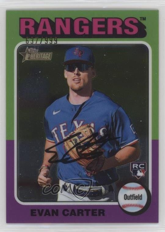 2024 Topps Heritage Chrome 637/999 Evan Carter #170 10ak
