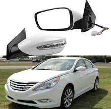 Left Side Mirror Compatible with 2011-2014 Hyundai Sonata White 7Pins Heated