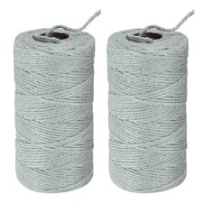 2-Pack Natural Jute Twine String, 2mm x 328ft/100m Garden Twine Gray