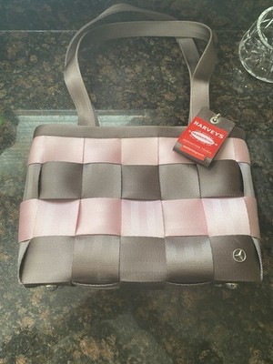 Harveys Rugby Medium Tote pink & taupe