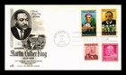 DR JIM STAMPS US COVER MARTIN LUTHER KING JR BLACK HERITAGE FDC COMBO ARTCRAFT