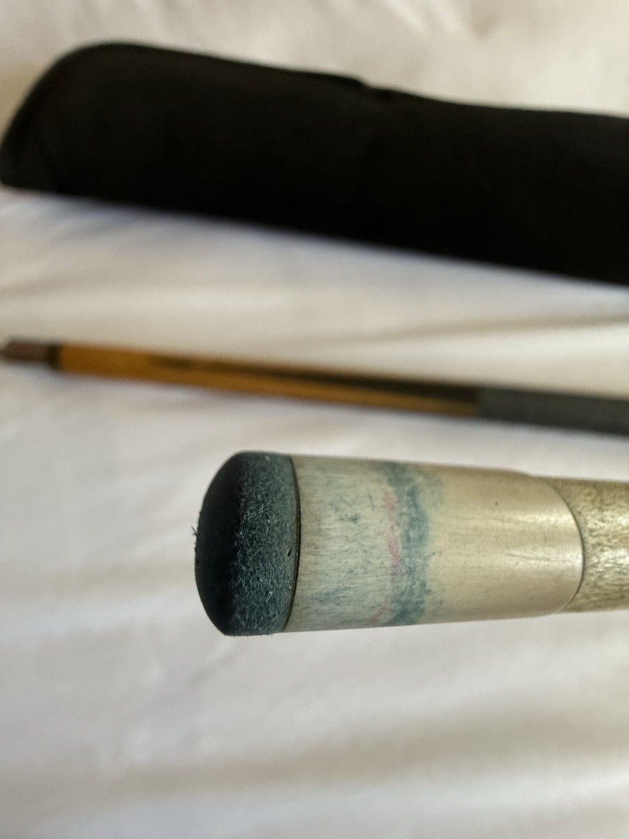 Vintage Huebler Pool Cue With leather Storage Bag | eBay