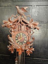 MUSICAL Cuckoo Clock antique wall clock with maiden weight driven SUPER RARE
