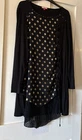 New Joe Browns Black Gold Velvet Lace Up Layered Tunic Top UK16