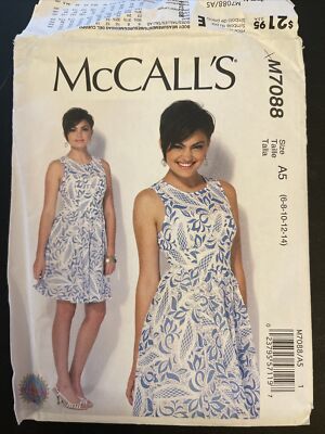 mccalls skater dress pattern Mccalls 6396 Complete Uncut Factory Folds Modified Schoolgirl Jumper Marries Skater Dress for Hotness Size 10 12 14 16 18 Bust 32.5-40