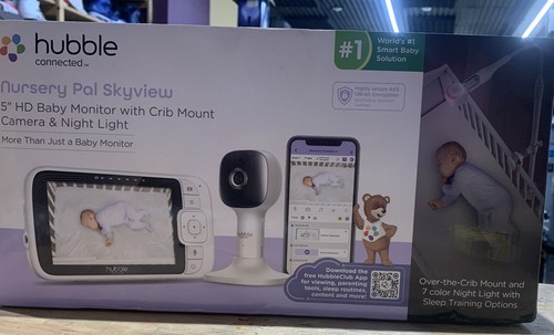 Hubble Connected Nursery Pal Skyview Baby Monitor. 5”HD Monitor , Mount Camera