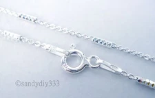 19.7" ITALIAN STERLING SILVER CABLE LASER CUT CHAIN NECKLACE 1mm 1.3mm #9100