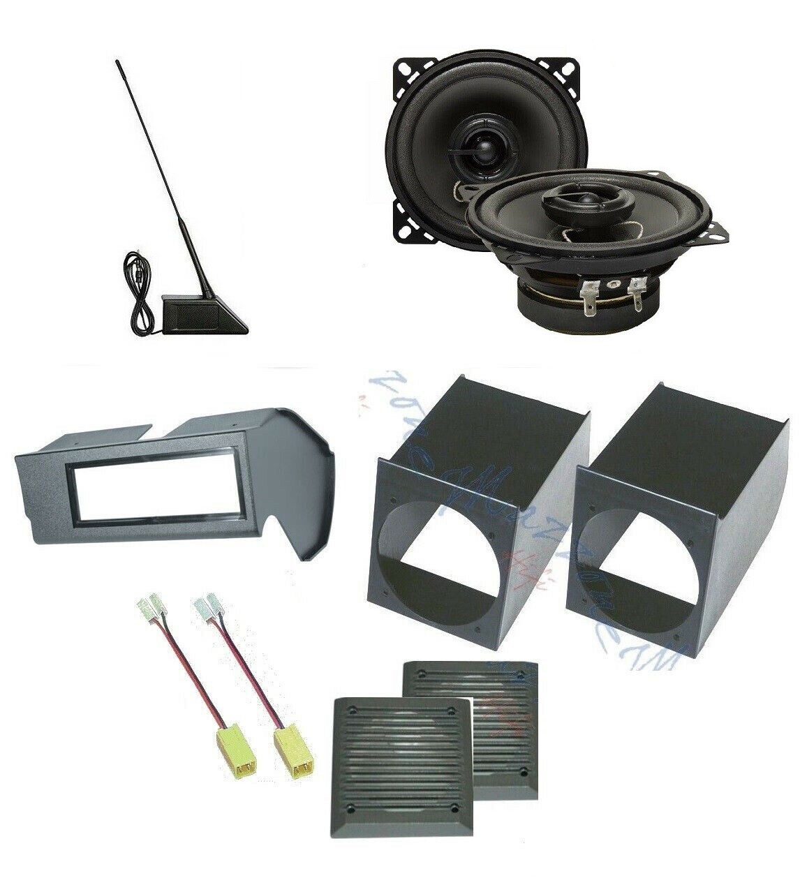 PHONOCAR KIT 2 CASSE FIAT PANDA 1 SERIE >03  SUPP/CONN GRIGIO MASCHERINA ANTENNA