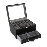 Amzdeal® Leather Watch Jewelry Storage Box, Store Cufflinks Watch Rings Acc Amzdeal® Leather Watch Jewelry Storage Box, Store Cufflinks Watch Rings Acc