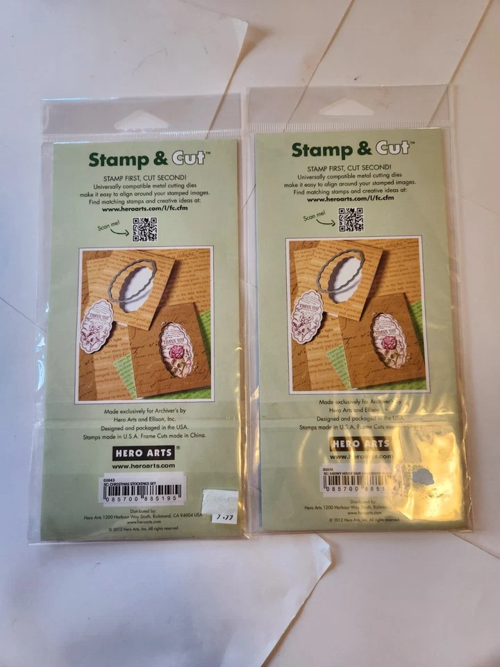 2 Pks Hero Arts Sello Transparente y Troquel A Juego Medias de Navidad Casa Nieve NUEVO Foto 2 de 4