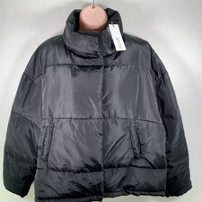 Molly Bracken Short Padded Puffer Jacket With High Neck, Size L, Rrp £77.99