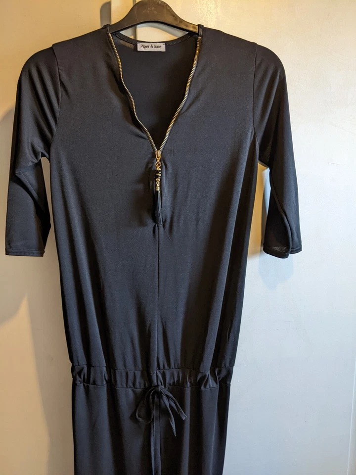 COMBINAISON PANTALON JERSEY NOIR T . M - Photo 2/3