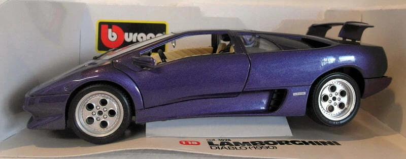 1:18 Bburago (Burago) Lamborghini Diablo '90 как новый в коробке желтый, фиолетовый или коричный красный - Изображение 4 из 4