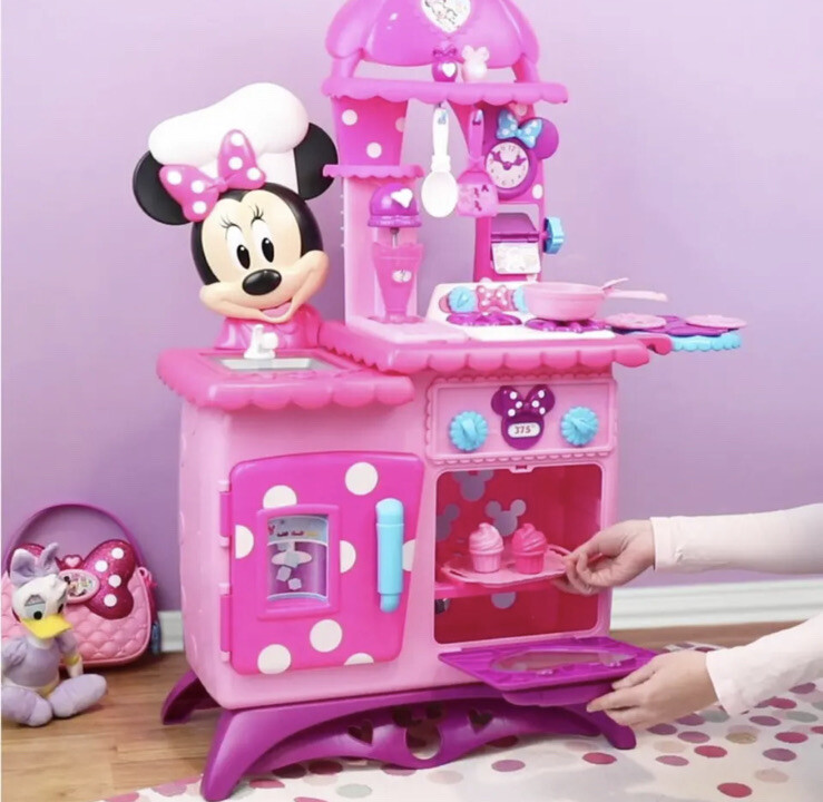 Junior Minnie Mouse Flipping Fun Pretend Play Kitchen Set,Food