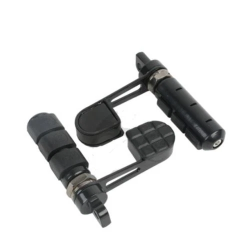 Black Anti-Vibe footpegs Harley Nightster Softail DYNA FXDF FAT BOB FXDC FXDX - Picture 1 of 3
