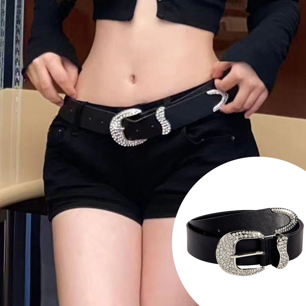 Jeans Pants Decorative Waistband Casual Style Waist Strap DIY Shiny Glitter-image
