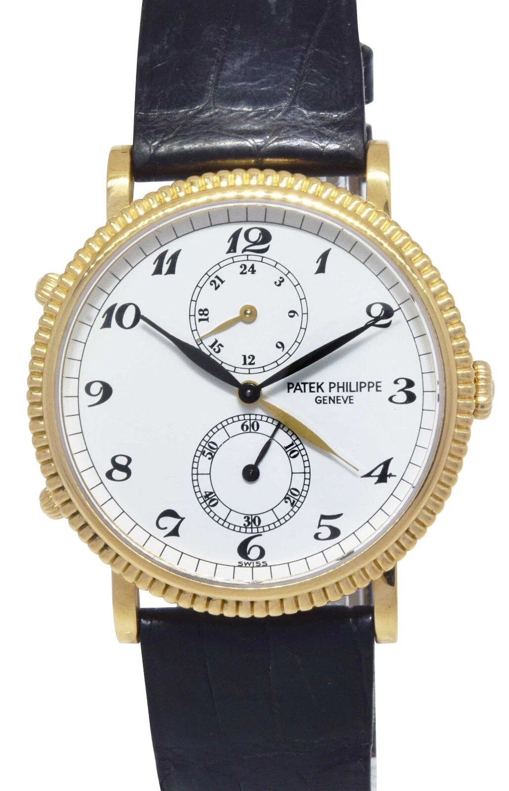 Patek Philippe — Patek Philippe Travel Time 5034 18K Yellow Gold Mens Watch Box/Papers 5034J
