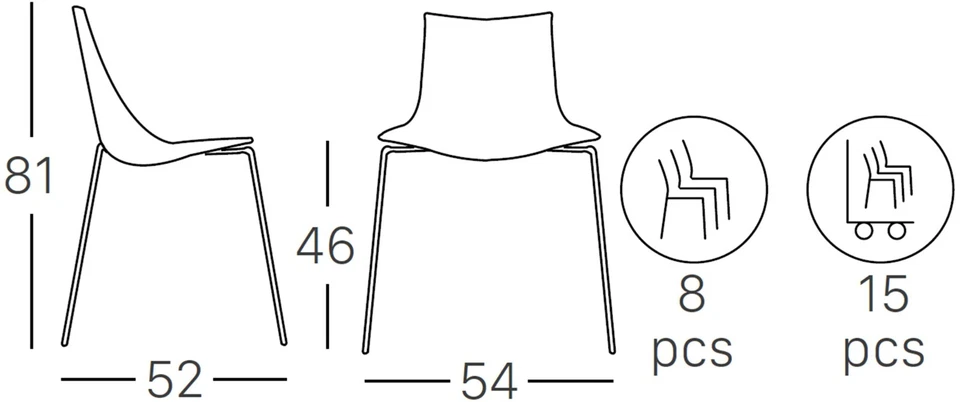 SCAB DESIGN SEDIA CASA BAR LIVING PRANZO ZEBRA POLICARBONATO CON TELAIO CROMATO - Immagine 2 di 4