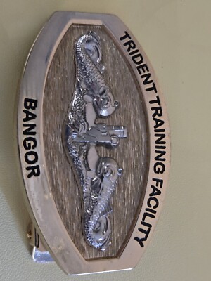 Trident Training Facility Bangor Brass Belt Buckle 