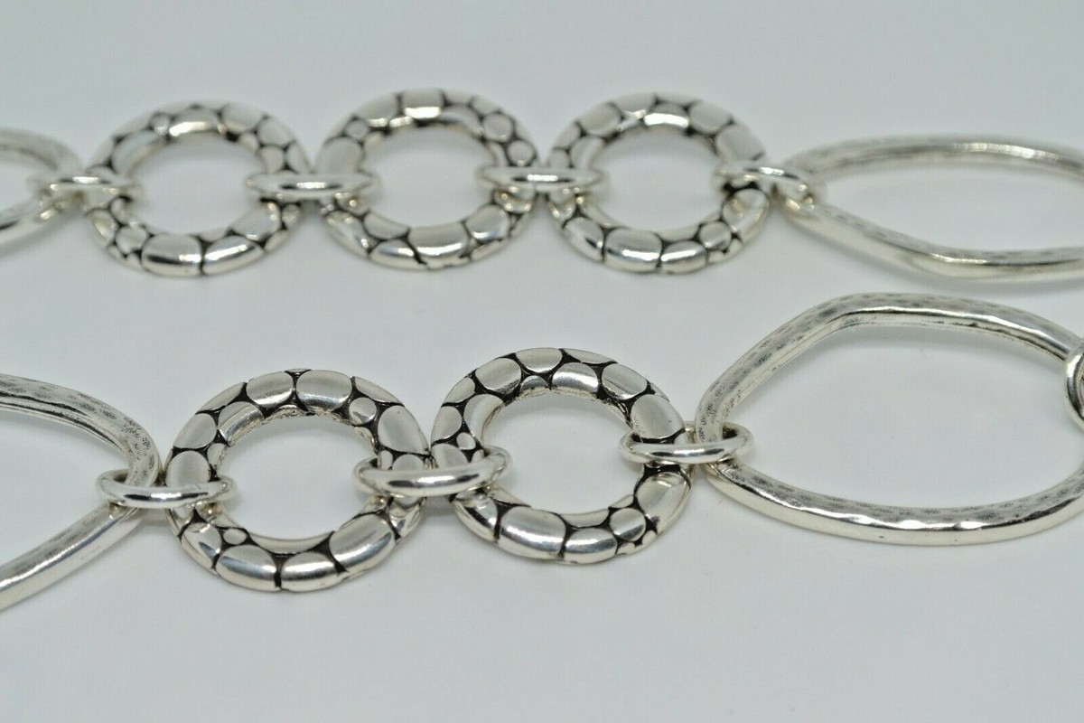 Brighton PEBBLE LINK Silver Tone Oval Links Long Necklace or  display picture 3