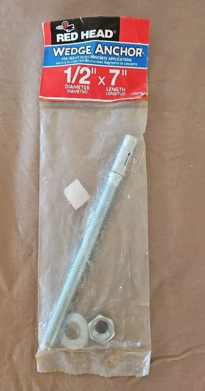 Red Head® 1/2” X 7” Wedge Anchor, Heavy Duty, for Concrete Applications 