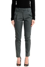 Just Cavalli Women's Dark Green High Waist Pleated Pants US 4 IT 40