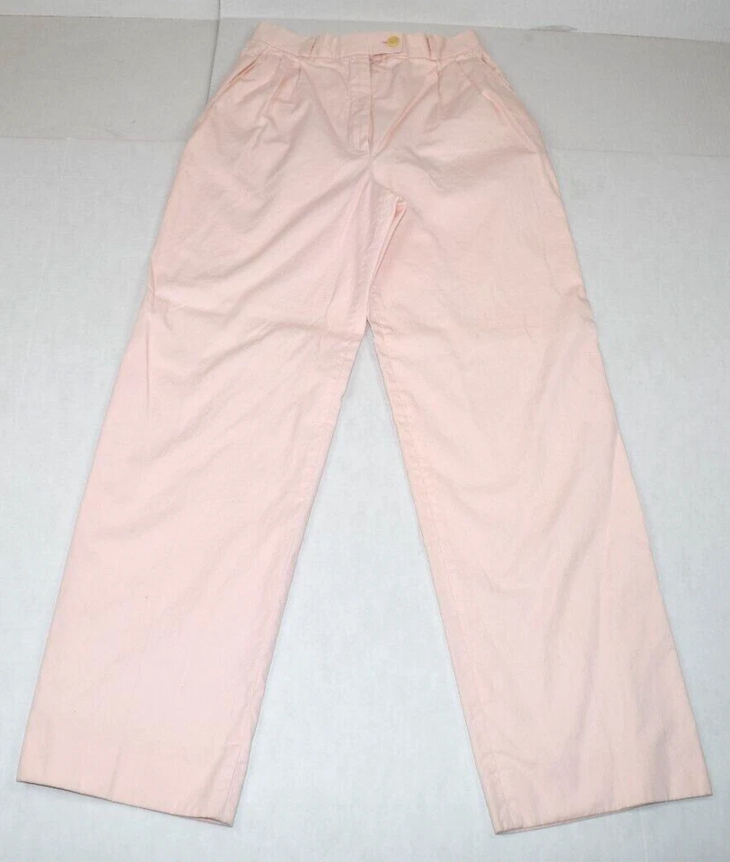 Pantalones De Colección Bernard Zins para Saks 5th Ave Años 90 Rosa Pálido Forrado Pierna Recta Talla S/M Foto 4 de 4