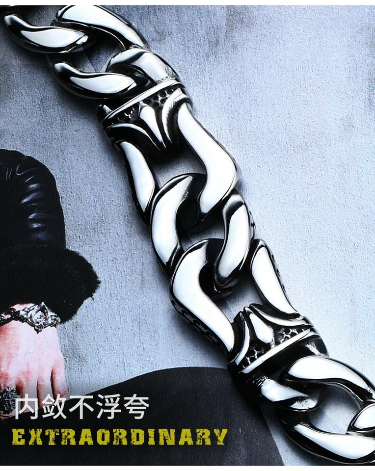 Men's Punk Style Titanium Stainless Steel Never Discolor Designer Bracelet T27 - Image 4 of 4