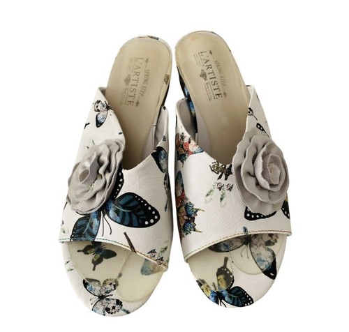 Spring Step L’artiste Slip On Heeled Sandals Women Size EU 42 Butterfly Novelty - Picture 3 of 11