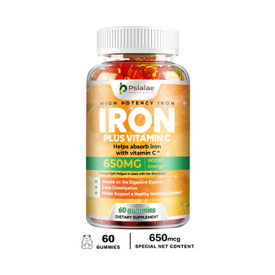 Iron 650mg - Vitamin C - Hemoglobin Formation, Relieve Anemia, Anti-fatigue