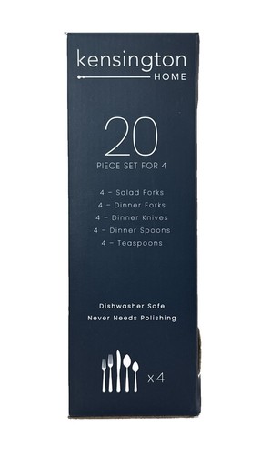 Kensington Home Euro Hammered 20pc 18/0 Stainless Steel Flatware Set for 4 GB - Picture 6 of 7