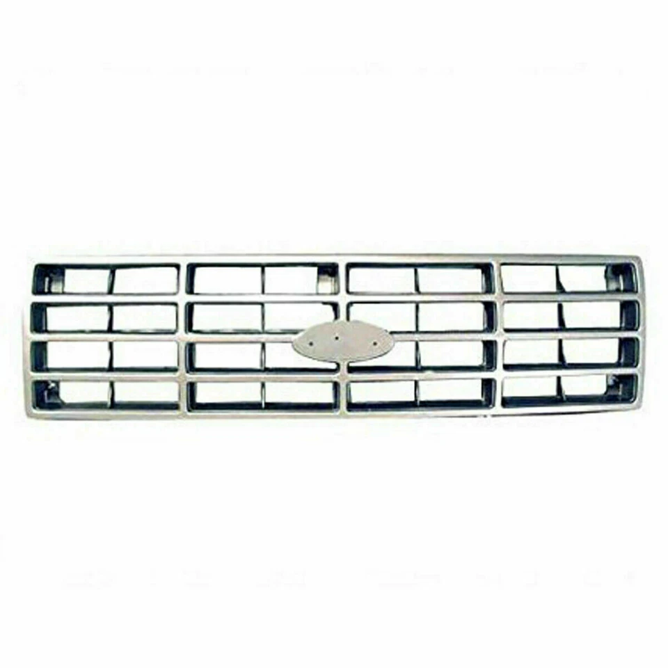 For 1982-1986 FORD F-150 BRONCO New Front Grille Silver & Headlamp Door Set 3pc - Image 3 of 4