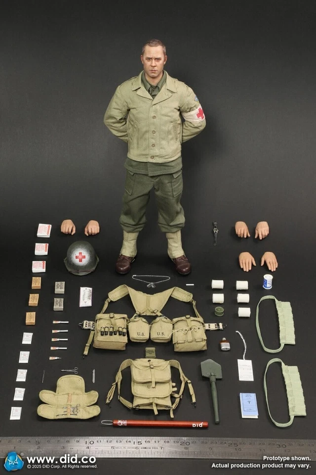 Boneco de ação DID A80189 1/6 WWII US Ranger Series - Medic Wade - Imagem 2 de 4