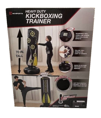 MD Sports Heavy Duty Kickboxing Trainer Inflatable 70 In. Tall Black and Yellow