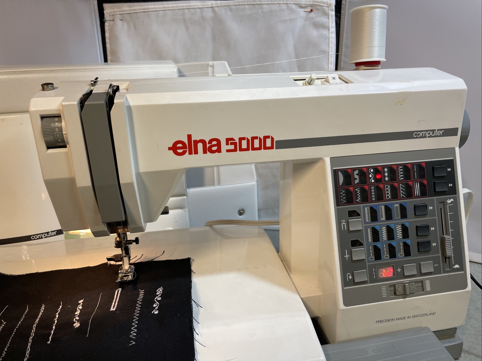 ELNA 5000 COMPUTER SEWING MACHINE WITH FOOT PEDAL AND COVER eBay
