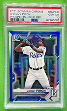 2021 Bowman Chrome JHONNY PIRON BCP-239 Blue Refractor #'d /150 Rays PSA 10