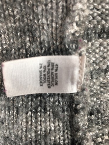Hinge XS Cowl Neck Sweater Grey W/Metallic Accent Tunic Ribbed Knit Winter Wool - Picture 10 of 12