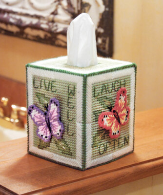 Mary Maxim Butterfly Tissue Box Cover Plastic Canvas Kit