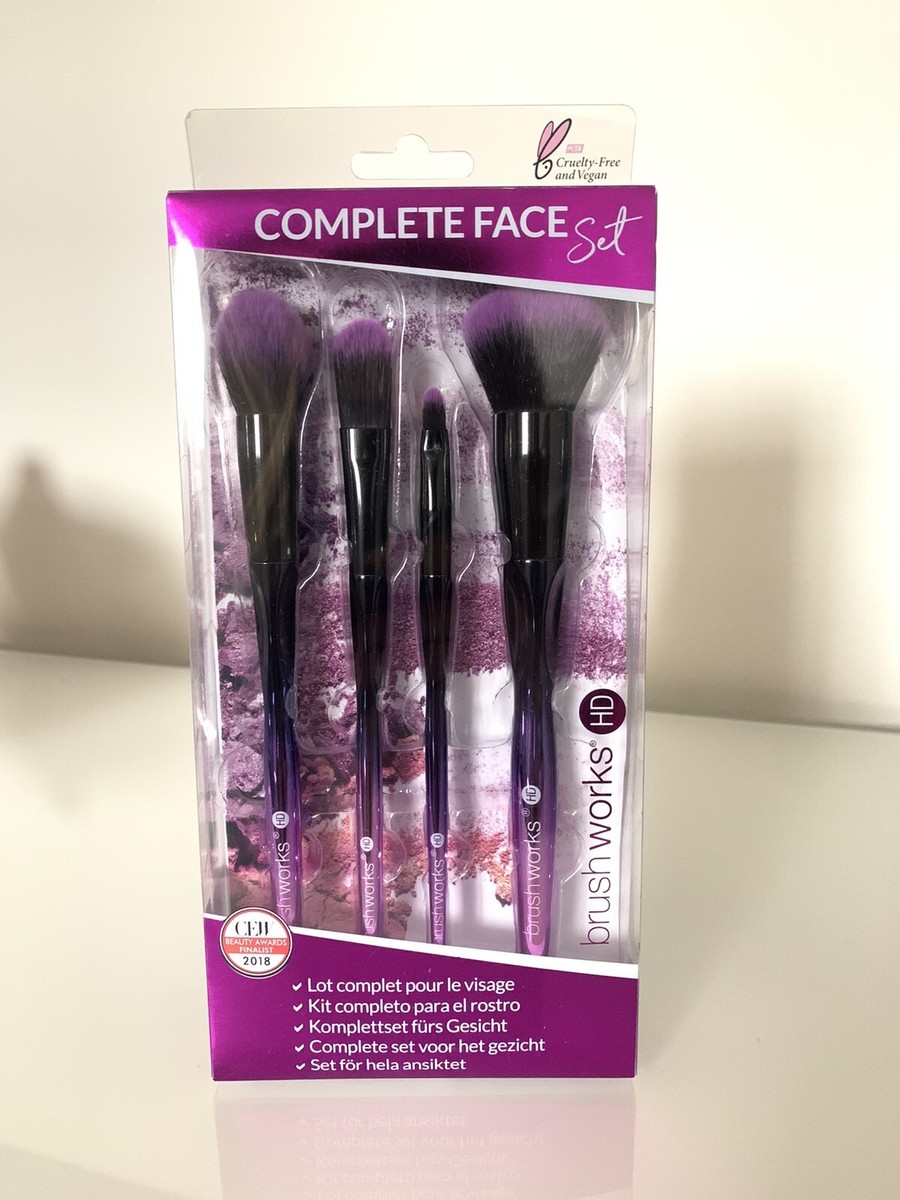 Brushworks HD Make-up-Pinsel Set – 6-teilig, Vegane Synthetikfasern, Für Foundation, Contouring & Blending
