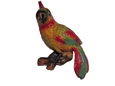 Antique Hanging Glazed Pottery Parrot 10'' Long