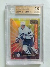 2016-17 Auston Matthews O-PEE-CHEE Platinum Rainbow Color Wheel Rookie BGS 9.5