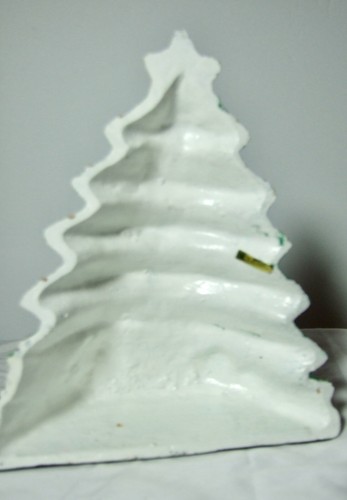 Vintage Heavy 10" Classic Cast Iron Merry Christmas Tree Door Stopper - Picture 2 of 2