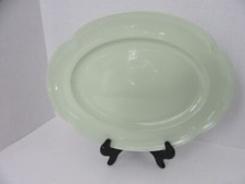 Johnson Bros England Oval Serving Platter Greendawn 12" Green Scalloped Edge
