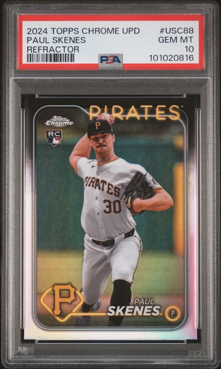 2024 TOPPS CHROME UPDATE REFRACTOR #USC88 PAUL SKENES ROOKIE 2024 TOPPS CHROME UPDATE REFRACTOR #USC88 PAUL SKENES ROOKIE