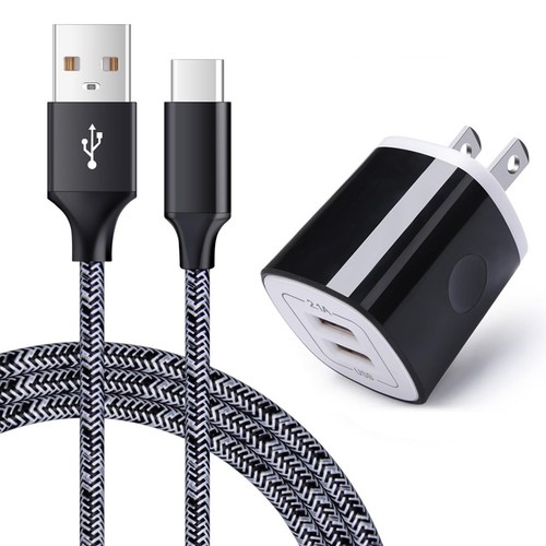 USB C Charger, AndHot Dual Port 2.1A Charger Block Plug+6ft Type C Fast ...
