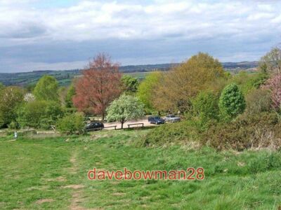 PHOTO  BROMYARD DOWNS CAR PARK A FEW YARDS ALONG THE ROAD FROM THE ROYAL OAK PUB