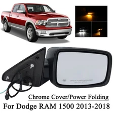 Power Side Mirror For 2013-2018 Ram 1500 Right Passenger W/Signal Heated Chrome