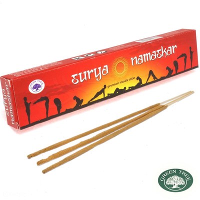 SURYA NAMASKA von Green Tree Natural Incense 1x 15g Agarbathi RäucherSTÄBCHEN